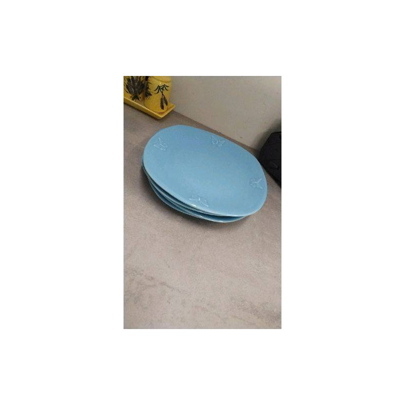 ASSIETTES DESSERT BLEUES X4