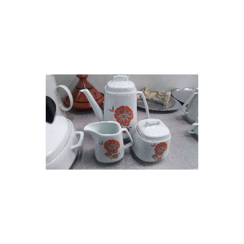 THEIERE+ SUCRIER+ POT A LAIT PORCELAINE 