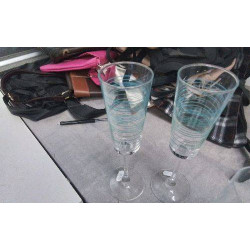 FLUTES A CHAMPAGNE COULEUR  X2