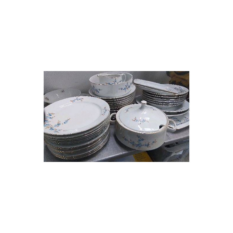 SERVICE DE TABLE PORCELAINE HONGROISE/ FLEURS BLEUES 