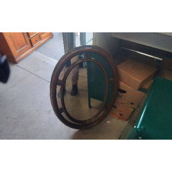 MIROIR OVAL BOIS 