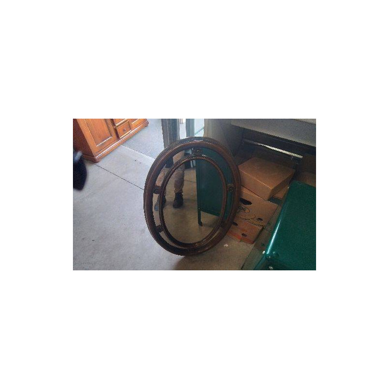 MIROIR OVAL BOIS 