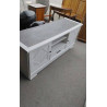 MEUBLE TELE  BLANC ET GRIS