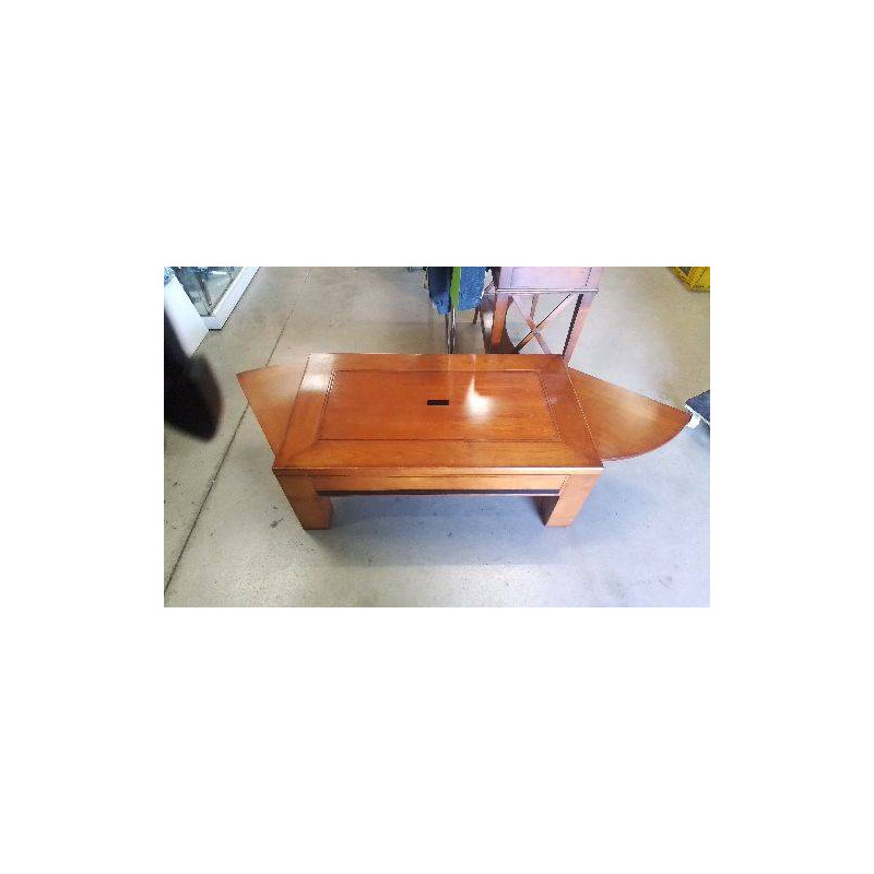 TABLE BASSE MERISIER + TABLETTE LATERAL 