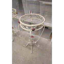 GUERIDON METAL VERRE