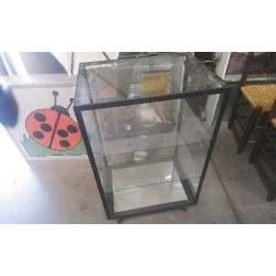 MEUBLE ETAGERE METAL VERRE 