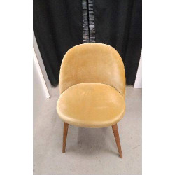 CHAISE VELOURS JAUNE