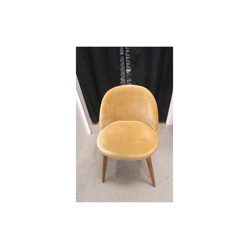 CHAISE VELOURS JAUNE