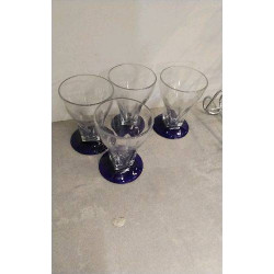 VERRES PIED BLEU X4 