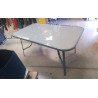 TABLE DE JARDIN FER VERRE + 6 FAUTEUILS