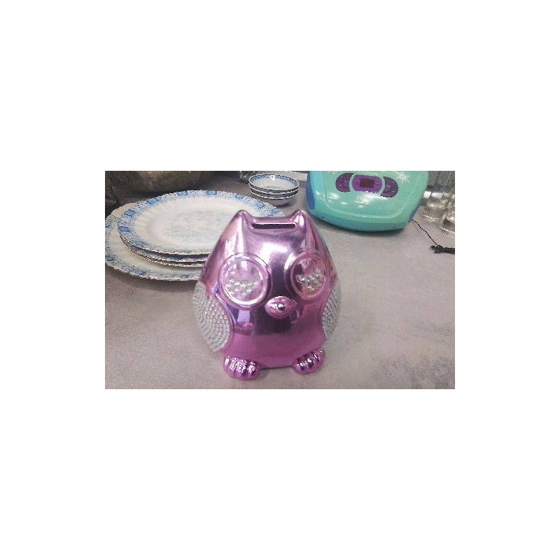 TIRELIRE ROSE CHOUETTE 