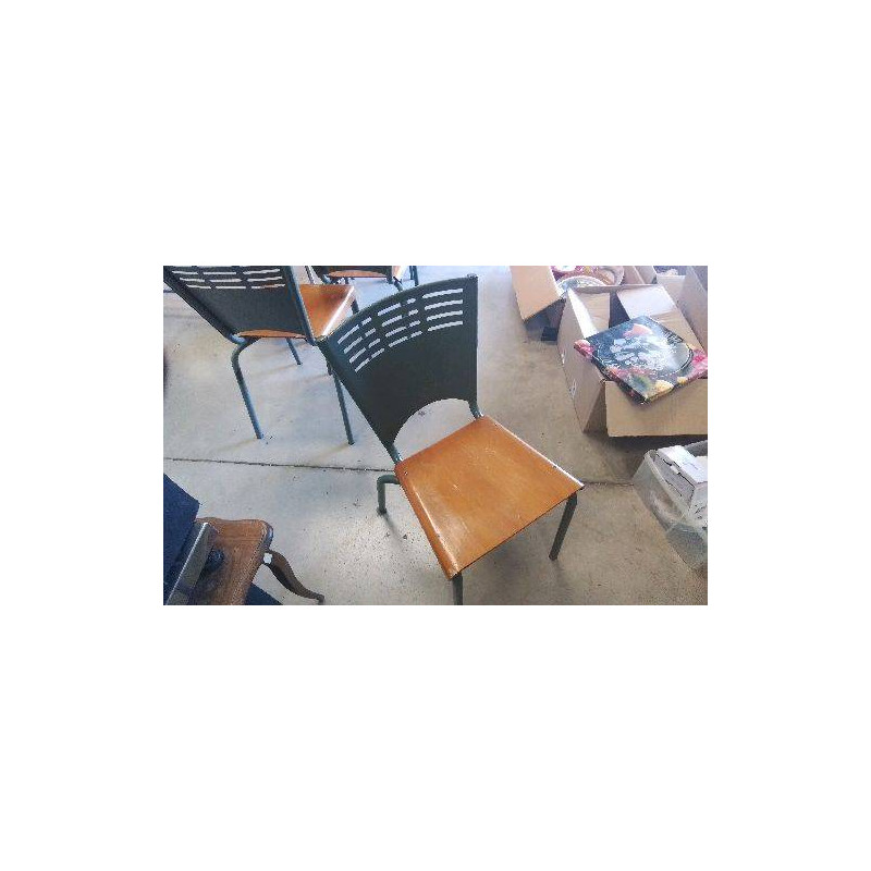 CHAISE ECOLIER - BOIS METAL 