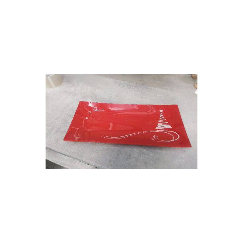 PLAT RECT VERRE ROUGE 