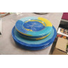 ASSIETTES VERRE BLEUES 