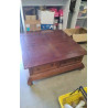 TABLE BASSE BOIS CARREE 4 TIROIRS 1MX1M