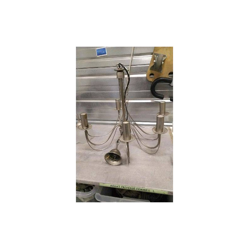 LUSTRE INOX 5 BRANCHES 