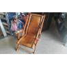 FAUTEUIL ANGLAIS RELAX BOIS CUIR EN L\'ÉTAT 