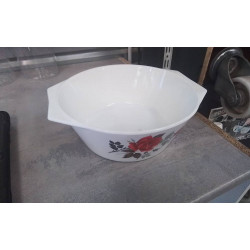 PLAT CREUX  FLEURS ROUGES