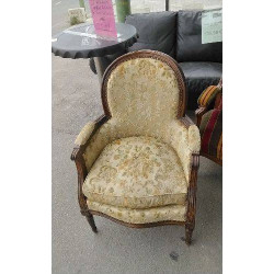 FAUTEUIL ANCIEN- BOIS TISSU