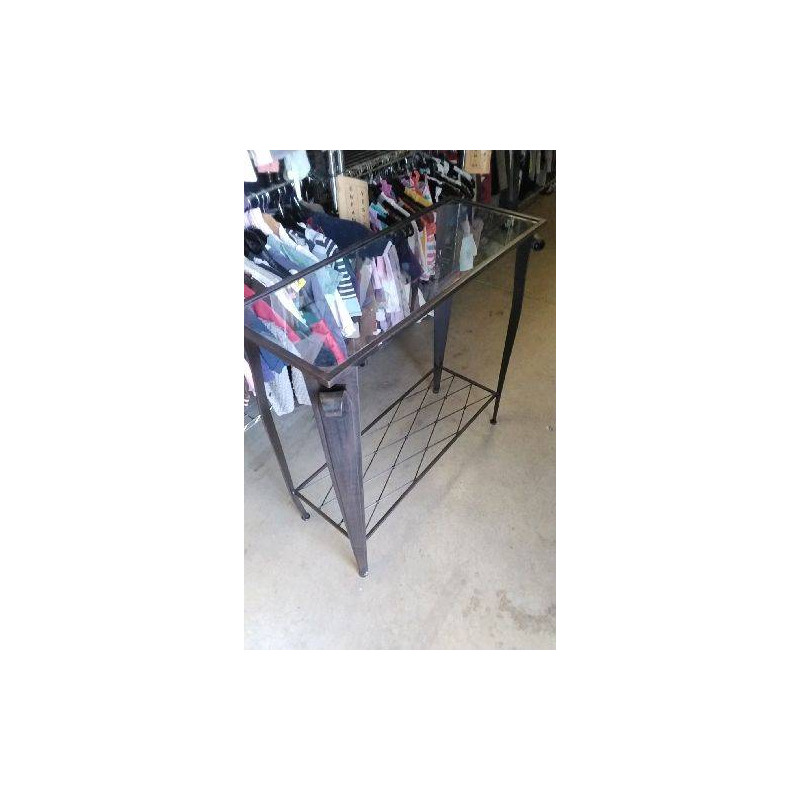 CONSOLE FER VERRE 