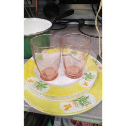 VERRES ROSES X2 