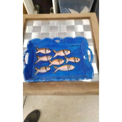 PLATEAU PEINT POISSONS 