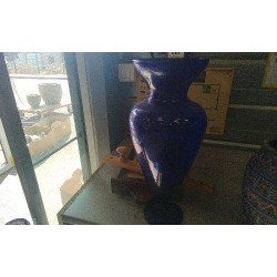 DECO VASE VERRE BLEU GM