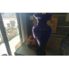 DECO VASE VERRE BLEU GM