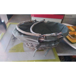 PANIER OSIER TISSU GRIS 