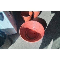 POT DE FLEURS ROND GM - MARRON