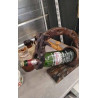 SUPPORT BOUTEILLE BOIS + BOUTEILLE DECO