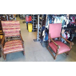 FAUTEUIL BOIS TISSU...