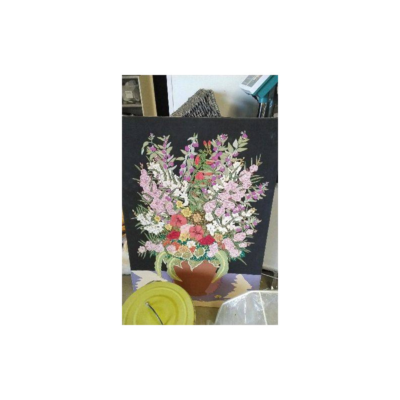 DECO CADRE TISSU BRODE 