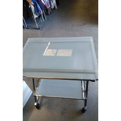 BUREAU TABLETTE METAL VERRE