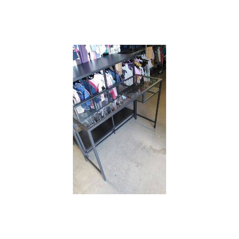 BUREAU 1 TABLETTE - DESSUS VERRE 