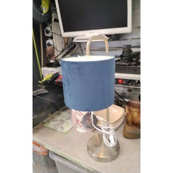 LAMPE ABAT JOUR VELOURS BLEU