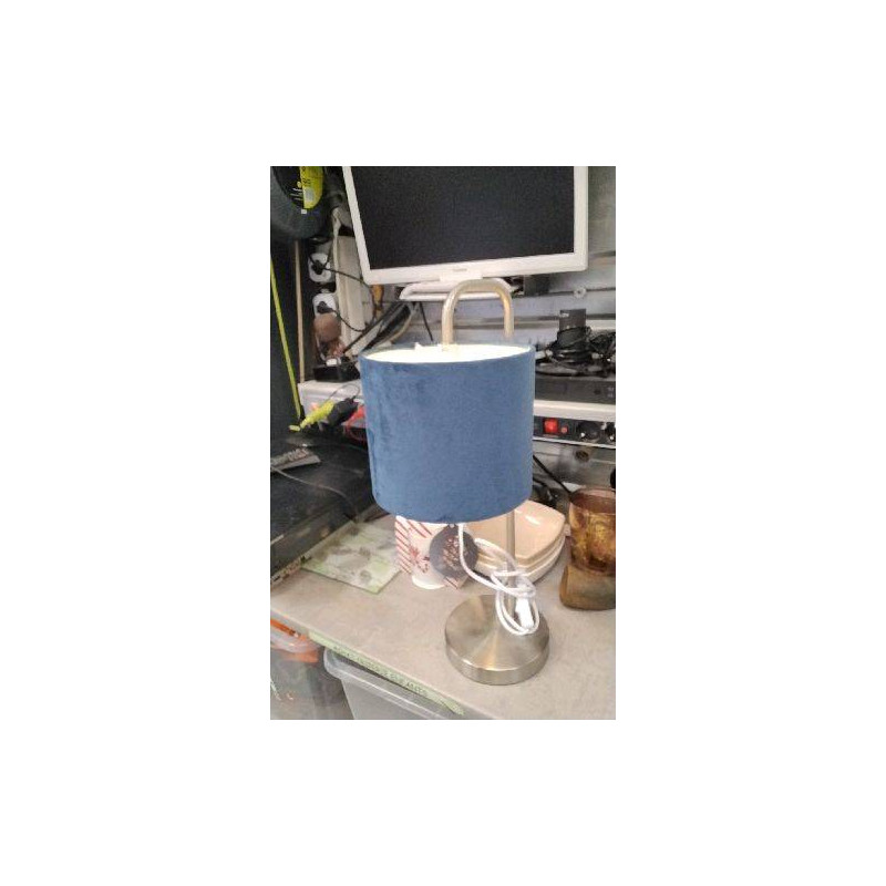 LAMPE ABAT JOUR VELOURS BLEU
