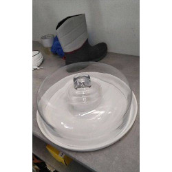 PLATEAU PORCELAINE/ CLOCHE...