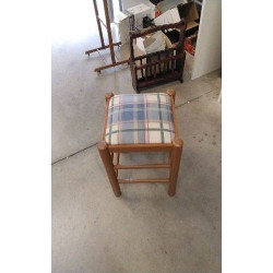 TABOURET BOIS TISSU