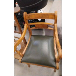 FAUTEUIL BOIS CUIR