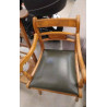FAUTEUIL BOIS CUIR