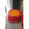 ASSIETTES VERRE ROUGE ORANGE