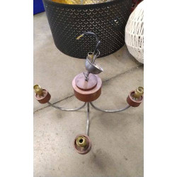 LUSTRE 4 BRANCHES CUIR