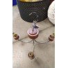 LUSTRE 4 BRANCHES CUIR