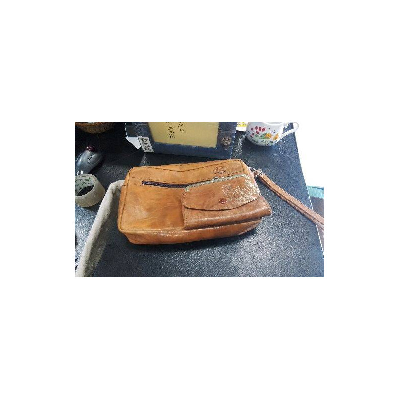 POCHETTE CUIR + PORTE MONNAIE 