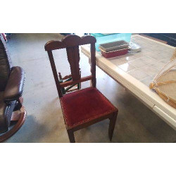 CHAISE BOIS VELOURS 