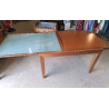TABLE RECTANGULAIRE DESSUS VERRE 1 RALLONGE 