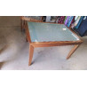 TABLE RECTANGULAIRE DESSUS VERRE 1 RALLONGE 