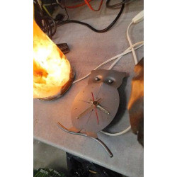 HORLOGE MURALE METAL CHOUETTE