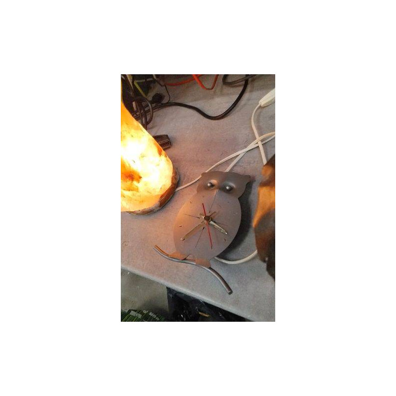 HORLOGE MURALE METAL CHOUETTE